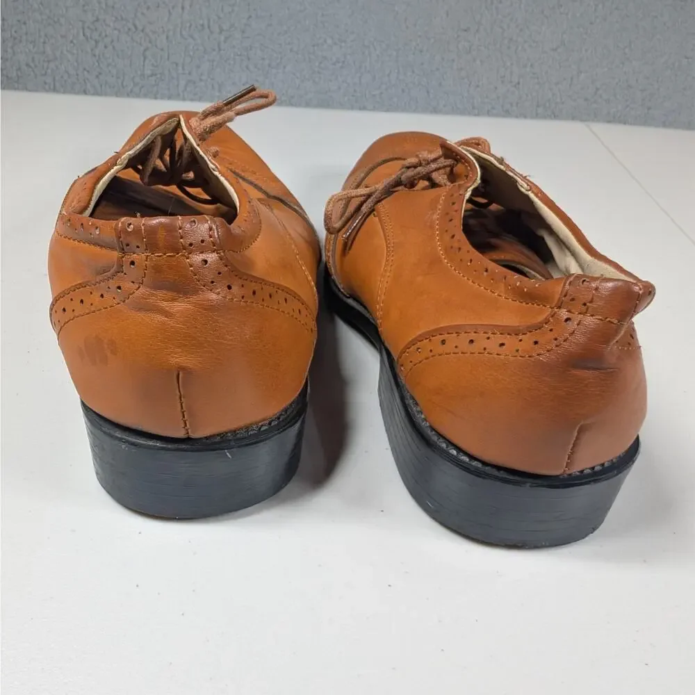 Tim Evans England Mens Size 11 Tan Brown Leather Wingtip Dress Shoes Oxford